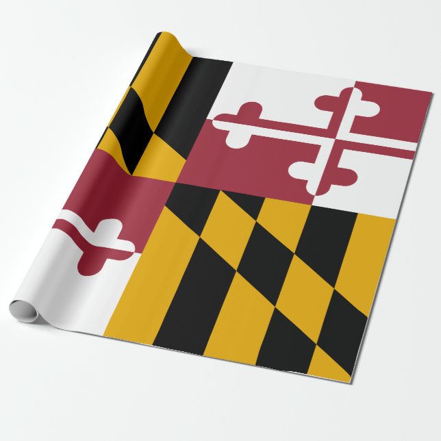 Papel De Regalo Bandera estatal de Maryland Wrapping Paper (Desenrollado)