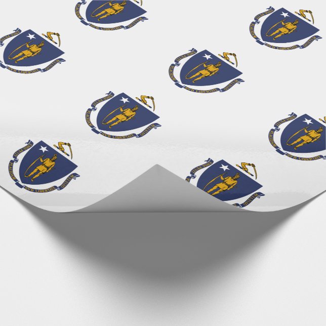 Papel De Regalo Bandera estatal de Massachusetts (Esquina)