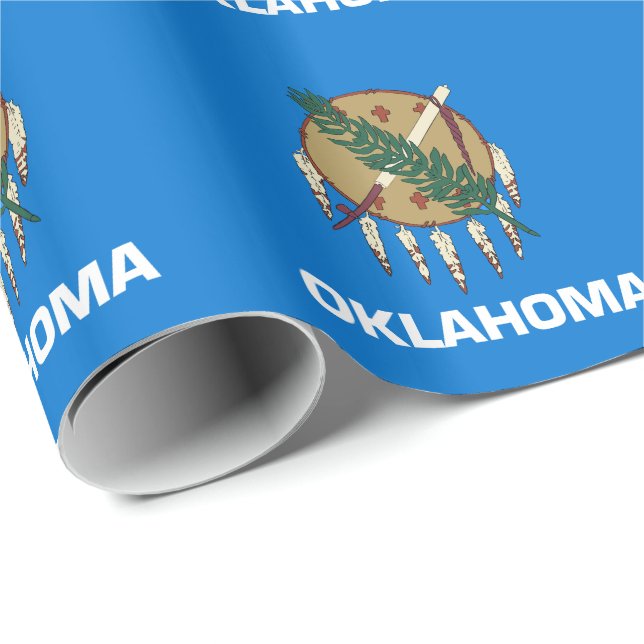 Papel De Regalo Bandera estatal de Oklahoma (Esquina del rollo)