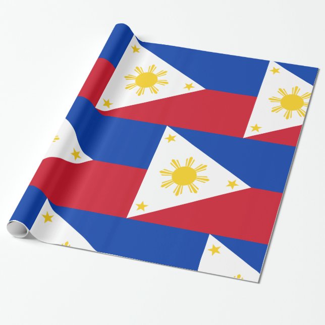 Papel De Regalo Bandera filipina de Filipinas (Desenrollado)