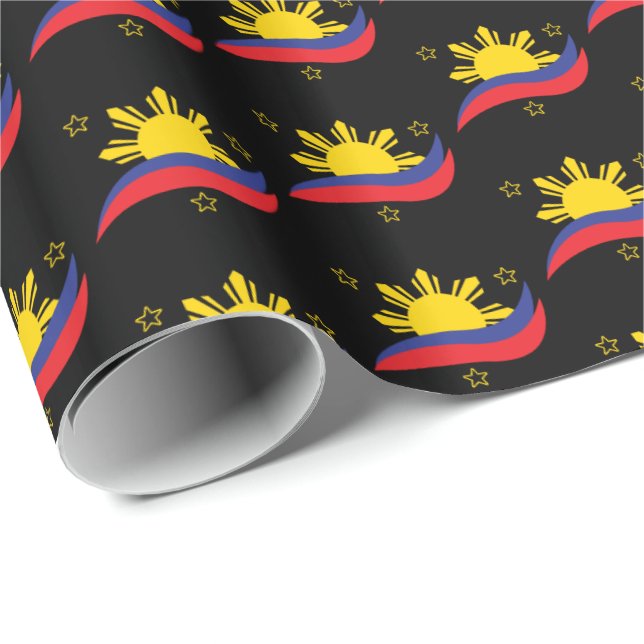 Papel De Regalo Bandera filipina de Pinoy de Filipinas (Esquina del rollo)