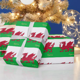 Papel De Regalo Bandera galesa, Dragón y regalos de Gales Cymru/h