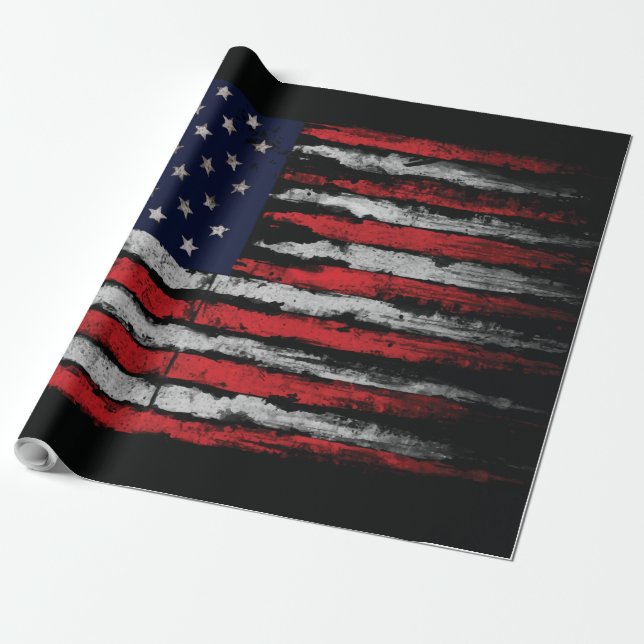 Papel De Regalo bandera Grunge de EE. UU. (Desenrollado)