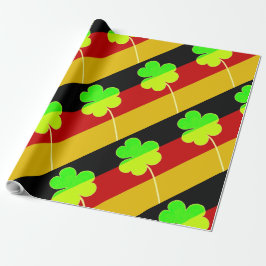 Papel De Regalo Bandera irlandesa alemana trébol de San Patricio d