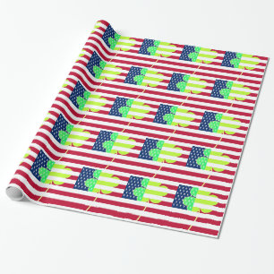 Papel De Regalo Bandera irlandesa norteamericana Shamrock Clover S