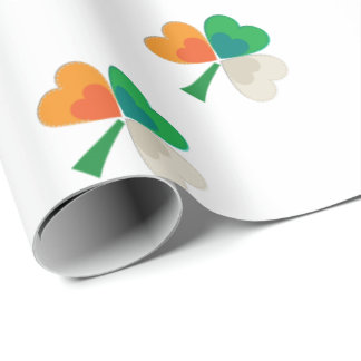 Papel De Regalo Bandera irlandesa Shamrock