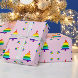 Papel De Regalo Bandera LGBT Pride de 8 franjas arcoíris Navidad L