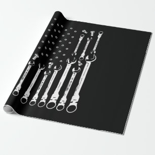 Papel De Regalo Bandera Mecánica Mecánica Americana Bandera Patrió