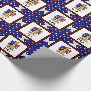 Papel De Regalo Bandera norteamericana de Estados Unidos Airedale
