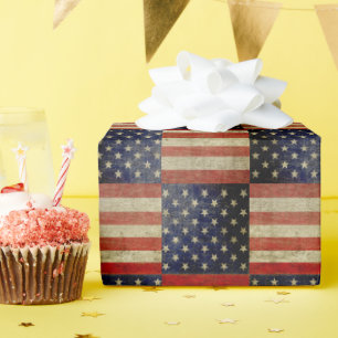 Papel De Regalo Bandera norteamericana deprimida y angustiada