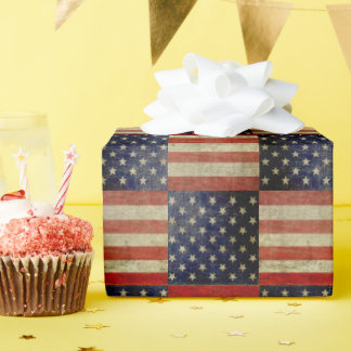 Papel De Regalo Bandera norteamericana deprimida y angustiada