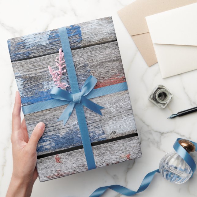 Papel De Regalo Bandera norteamericana desvanecida en la almohadil (Regalar)