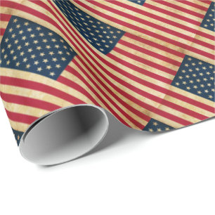 Papel De Regalo Bandera Patriótica Americana Original