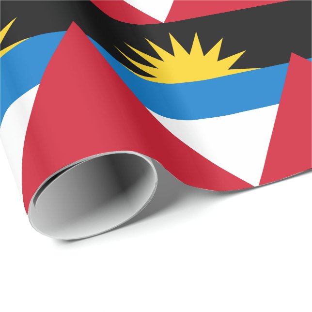 Papel De Regalo Bandera Patriótica de Antigua y Barbuda (Esquina del rollo)