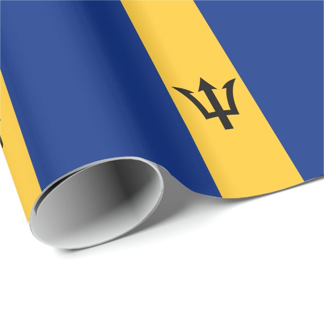 Papel De Regalo Bandera Patriótica de Barbados (Esquina del rollo)