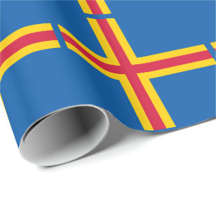 Papel De Regalo Bandera patriótica de las Islas Åland