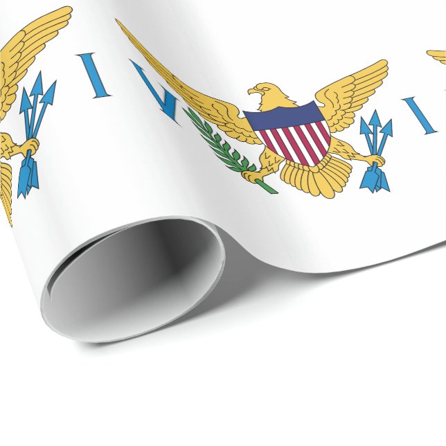 Papel De Regalo Bandera patriótica de las Islas Vírgenes Americana (Esquina del rollo)