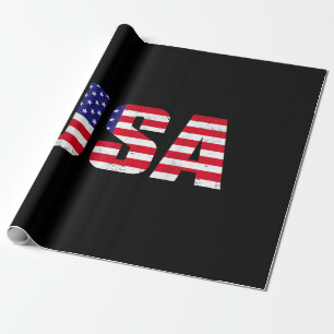 Papel De Regalo Bandera Patriótica Estadounidense Para Hombres Niñ
