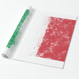 Papel De Regalo Bandera pintada salpicadura del Grunge de Italia