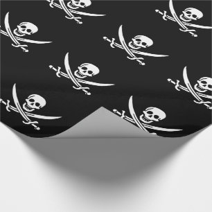 Papel De Regalo Bandera pirata calavera espadas cruzadas