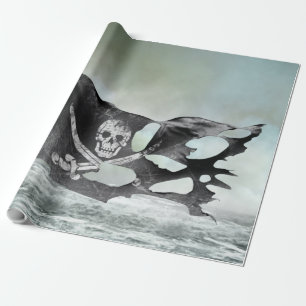 Papel De Regalo Bandera pirata destrozada