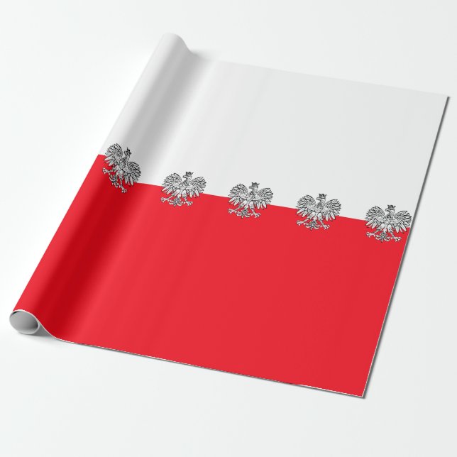 Papel De Regalo Bandera polaca (Desenrollado)