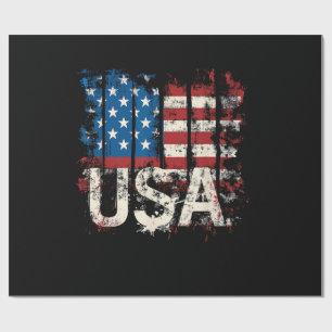 Papel De Regalo Bandera Retro Americana USA 4 de julio