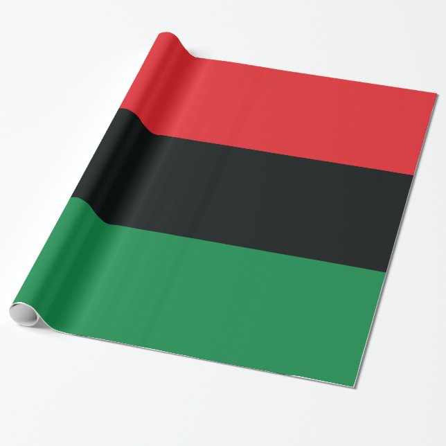 Papel De Regalo Bandera roja, negra y verde (Desenrollado)