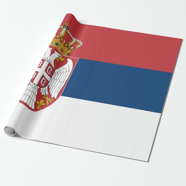 Papel De Regalo Bandera serbia (Desenrollado)