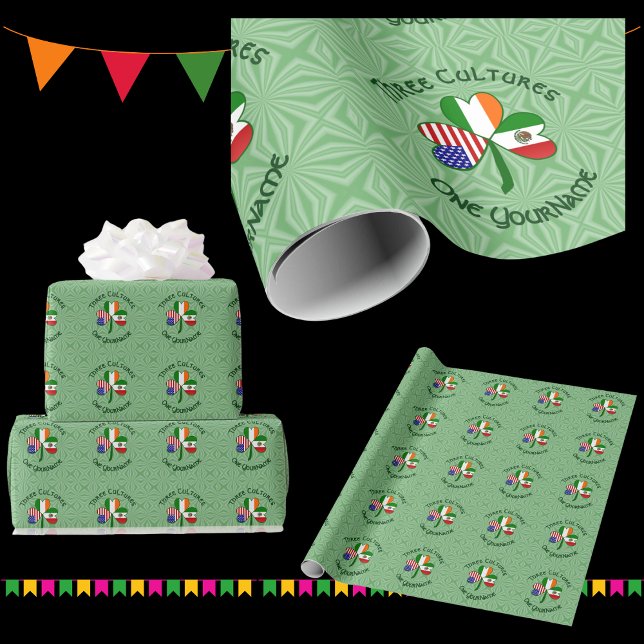 Papel De Regalo Bandera Shamrock Americana Mexicana (Subido por el creador)