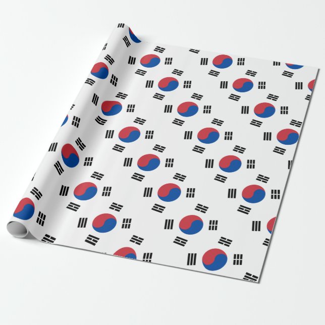 Papel De Regalo Bandera surcoreana - Corea - Taegeukgi - 대한민국의국기 (Desenrollado)