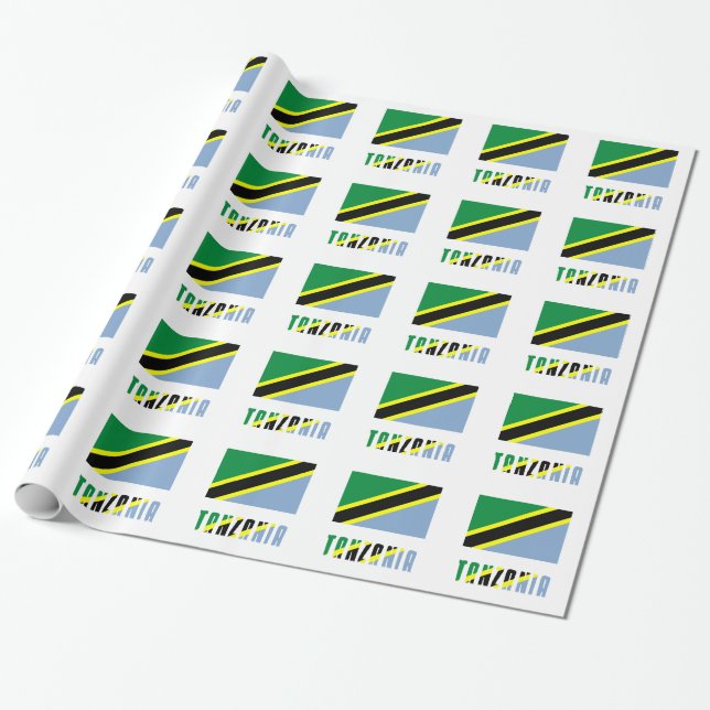 Papel De Regalo Bandera tanzana de Tanzania (Desenrollado)