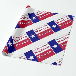 Papel De Regalo Bandera texana nativa de cuarta generación