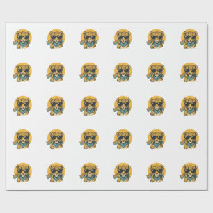 Papel De Regalo Bandera vintage del orgullo del leopardo arcoíris