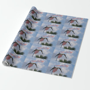 Papel De Regalo Bandera y águila estadounidenses en vuelo 4 de ju