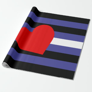 Papel De Regalo Bandera y corazón del orgullo de cuero