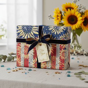 Papel De Regalo Bandera y girasoles