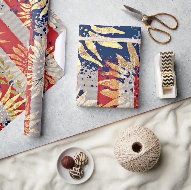 Papel De Regalo Bandera y girasoles (Artesanía)