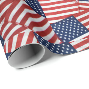 Papel De Regalo Banderas americanas