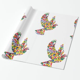 Papel De Regalo Banderas del mundo de Peace Dove