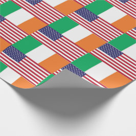 PAPEL DE REGALO BANDERAS IRLANDESES-ESTADOUNIDENSES
