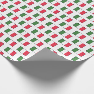 Papel De Regalo Banderas Italianas se Repiten sobre Fondo Blanco