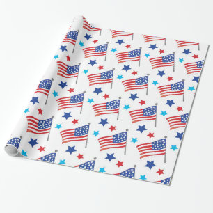 Papel De Regalo Banderas Patrióticas de Estados Unidos