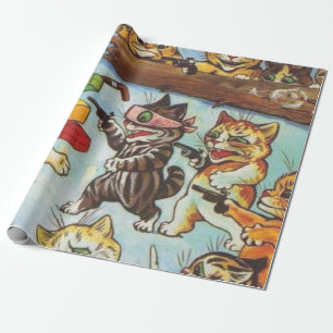 Papel De Regalo Bandidos Kitten De Louis Wain