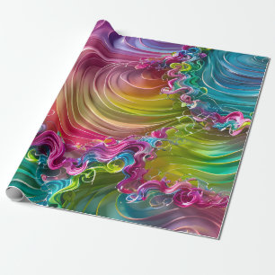 Papel De Regalo Bañeras, rizos, bellas olas de colores brillantes