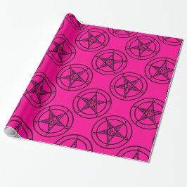 Papel De Regalo baphomet rosa pentagram halloween