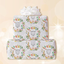 Papel De Regalo Baptismo Añadir nombre y fecha cruzada de la pared