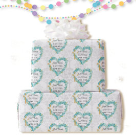 Papel De Regalo Baptismo Añadir nombre y fecha de la línea cruzada