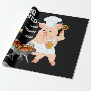 Papel De Regalo Barbacoa BBQ Timer Pig Grill Barbecue Beer Lover