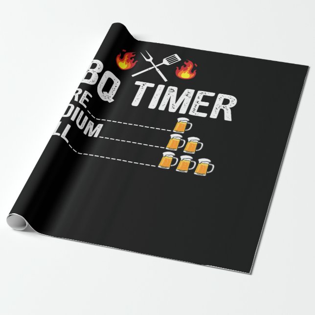 Papel De Regalo Barbacoa | Cerveza de asador para ebraje BBQ Timer (Desenrollado)